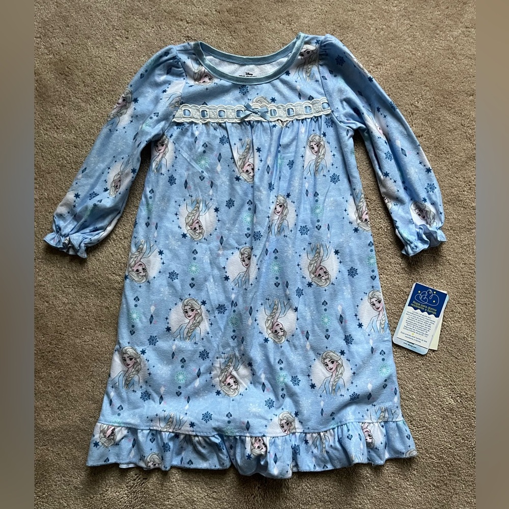 NWT Frozen Microfleece Blue Kids Nightgown Pajamas